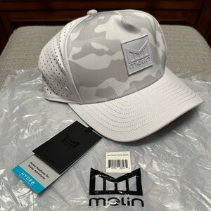 Melin Odysea Stacked Hydro Performance Snapback Hat Snow Camo Classic Fit